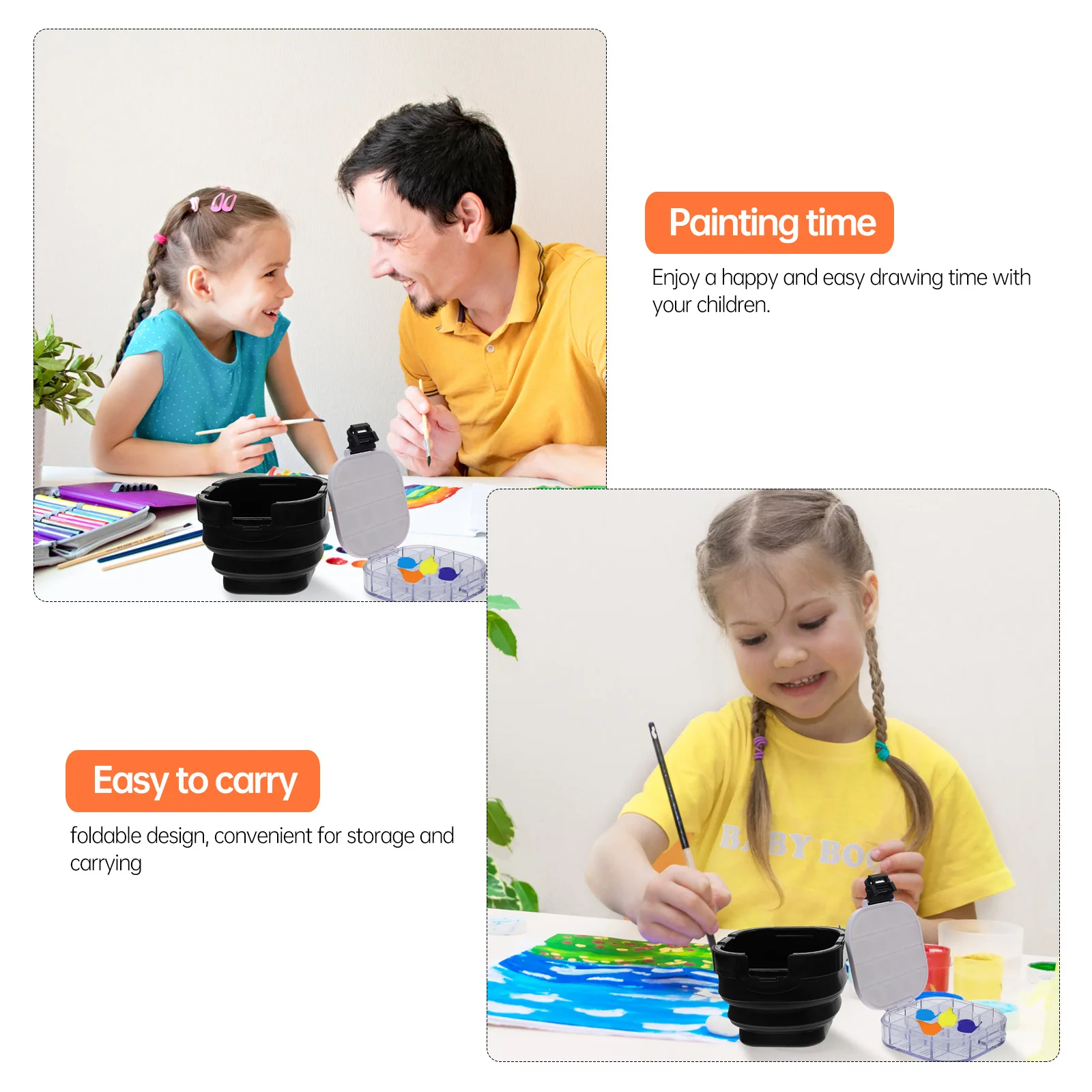 Oil Paint Pen Wash Bucket Foldable Silicone Painting Brush Washer Portable Multi-Function Painting Tool Holder for Home Outdoor
Oil Paint Pen Wash Bucket Foldable Silicone Painting Brush Washer Portable Multi-Function Painting Tool Holder for Home Outdoor