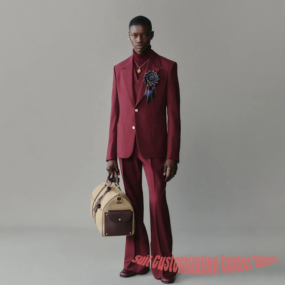 Men's Elegant Burgundy Suit Set Single Breasted Jacket+Flared Pants Two-Piece for Formal Events Wedding Cocktail Party
Men's Elegant Burgundy Suit Set Single Breasted Jacket+Flared Pants Two-Piece for Formal Events Wedding Cocktail Party