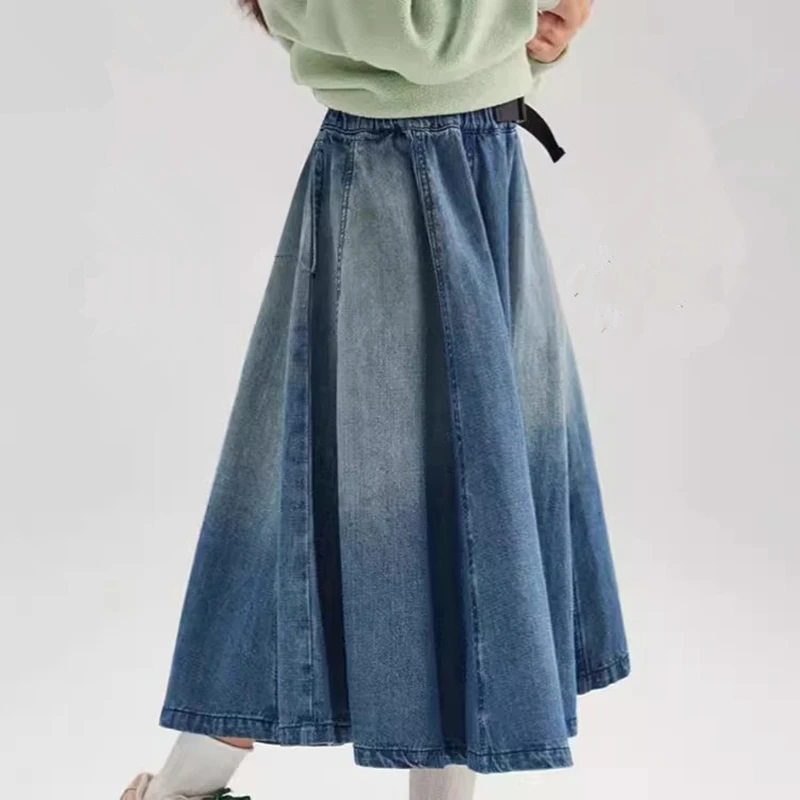 Classic Kids Designer Elastic Waist Long Denim Skirt for Teens Girl Vintage Blue Summer Streetwear Skirt Child Casual Outfit
Classic Kids Designer Elastic Waist Long Denim Skirt for Teens Girl Vintage Blue Summer Streetwear Skirt Child Casual Outfit