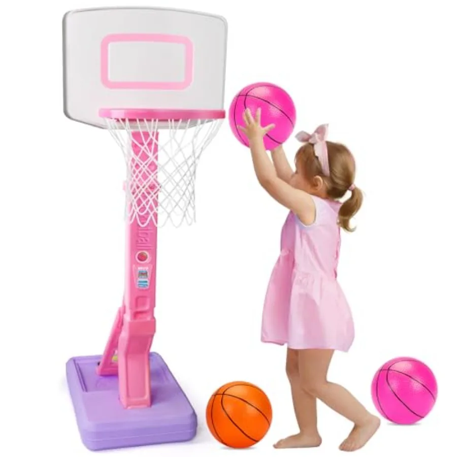 Toddler Pink Basketball Hoop for Age 1-3 Adjustable Basketball Hoop with 3 Balls Indoor Outdoor Play Mini Poolside Basketball G
Toddler Pink Basketball Hoop for Age 1-3 Adjustable Basketball Hoop with 3 Balls Indoor Outdoor Play Mini Poolside Basketball G