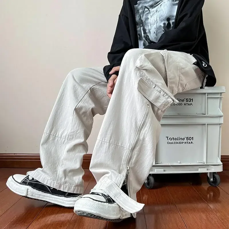 HOUZHOU Zipper Cargo Pants Men Cotton White Cargo Trousers Male Hip Hop Streetwear Vintage Loose Casual Safari Style Pocket
HOUZHOU Zipper Cargo Pants Men Cotton White Cargo Trousers Male Hip Hop Streetwear Vintage Loose Casual Safari Style Pocket