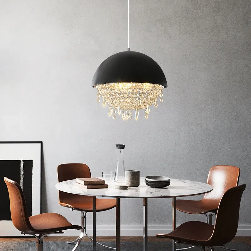 American Retro Matte Iron Led Pendant Lights Lustre Crystal Led Hanging Lamp Dining Room Round Suspend Lamp Indoor Lighting
American Retro Matte Iron Led Pendant Lights Lustre Crystal Led Hanging Lamp Dining Room Round Suspend Lamp Indoor Lighting