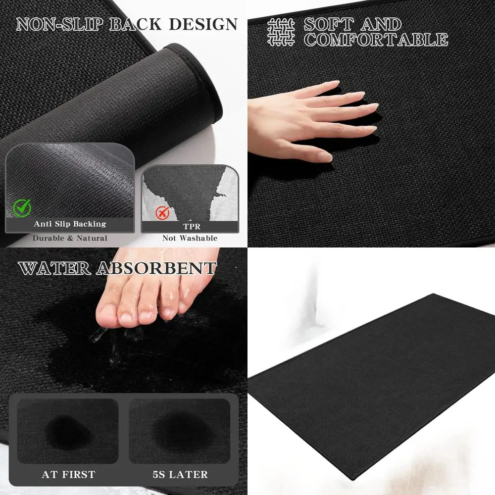 Large 47x25 Quick-Dry, Anti-Slip Bathroom Rug Mat - Ultra Thin, Absorbent Black Bath Floor Mat
Large 47x25 Quick-Dry, Anti-Slip Bathroom Rug Mat - Ultra Thin, Absorbent Black Bath Floor Mat