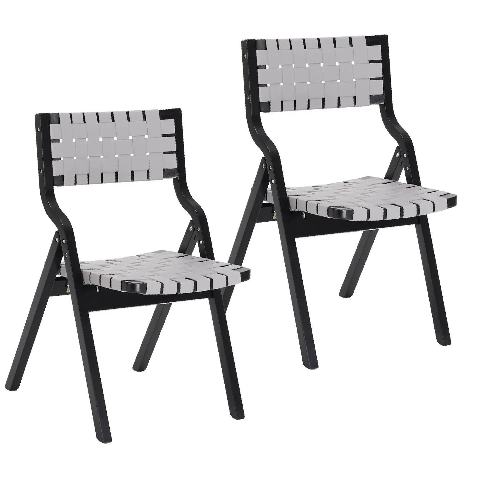 Компактные деревянные складные стулья (комплект из 2 шт.) с сиденьями из тканого материала для использования в помещении, на саду, веранде, для встреч
Компактные деревянные складные стулья (комплект из 2 шт.) с сиденьями из тканого материала для использования в помещении, на саду, веранде, для встреч