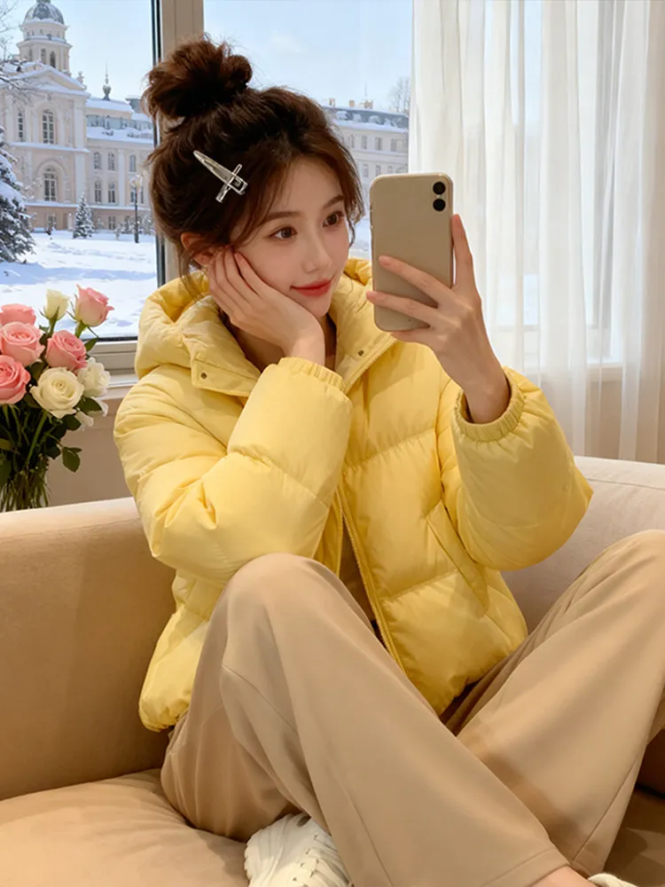 Winter Faion Hooded ort down Cotton Jaet High Waist Wide Leg Pants Two Piece Set Women's Warm Casual Sle Thermal Wear
Winter Faion Hooded ort down Cotton Jaet High Waist Wide Leg Pants Two Piece Set Women's Warm Casual Sle Thermal Wear