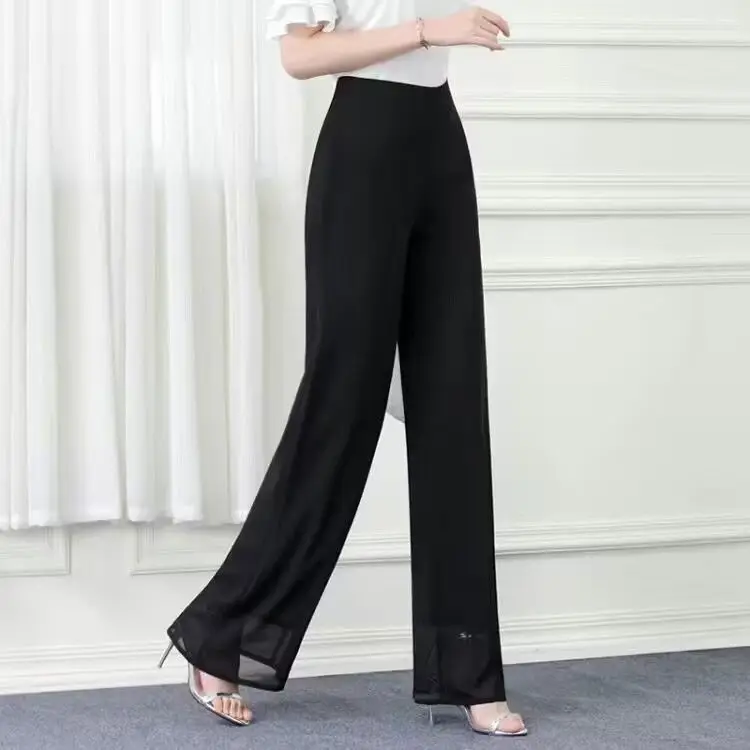 Ladies' Elegant Double Layered Chiffon Wide Leg Pants 2025 Summer Fashion Solid Color Loose High Waist Women's Pants W52
Ladies' Elegant Double Layered Chiffon Wide Leg Pants 2025 Summer Fashion Solid Color Loose High Waist Women's Pants W52