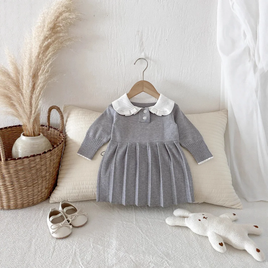 2025 Autumn New Girls Long Sleeve Sweater Dress Solid Baby Knitted Dress Cotton Infant Toddler Sweet Pleated Princess Dress
2025 Autumn New Girls Long Sleeve Sweater Dress Solid Baby Knitted Dress Cotton Infant Toddler Sweet Pleated Princess Dress