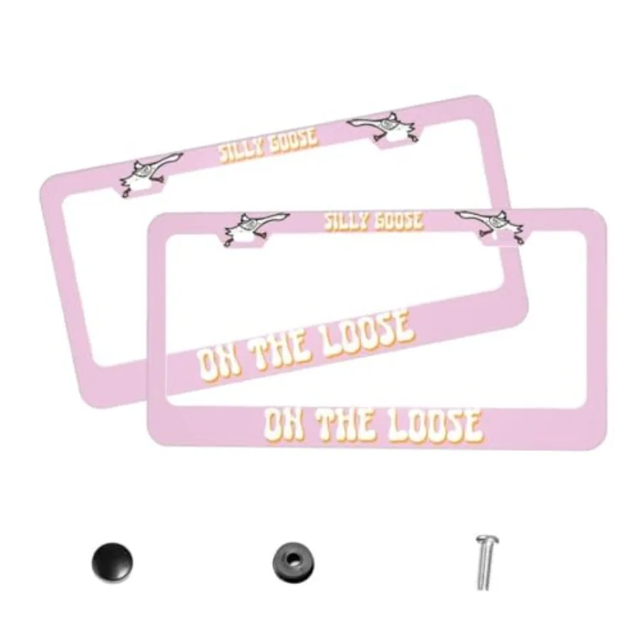 License Plate Frames for Women Silly Goose On The Loose Cute Car Decor 2 Pack Aluminum Plate Frame Holder with Screws Truck Acc
License Plate Frames for Women Silly Goose On The Loose Cute Car Decor 2 Pack Aluminum Plate Frame Holder with Screws Truck Acc