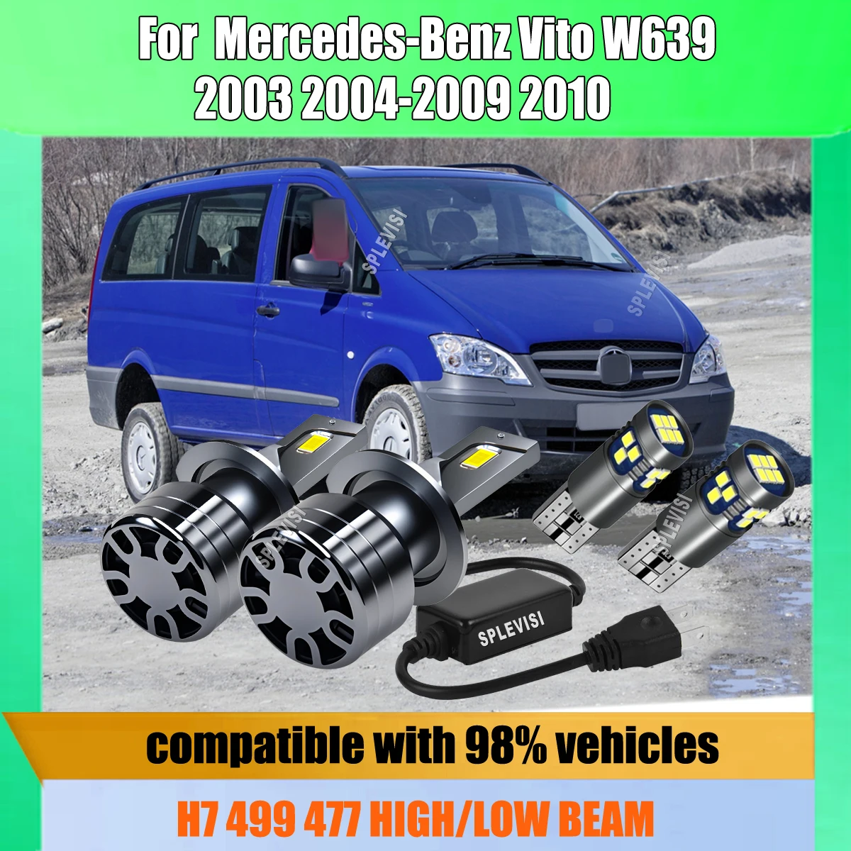 H7 LED Headlight Bulbs Kit 6000K 360W 36000LM Super White Hi-Lo Beam For Mercedes-Benz Vito W639 2003 2004 2005 2006 2007-2010
H7 LED Headlight Bulbs Kit 6000K 360W 36000LM Super White Hi-Lo Beam For Mercedes-Benz Vito W639 2003 2004 2005 2006 2007-2010