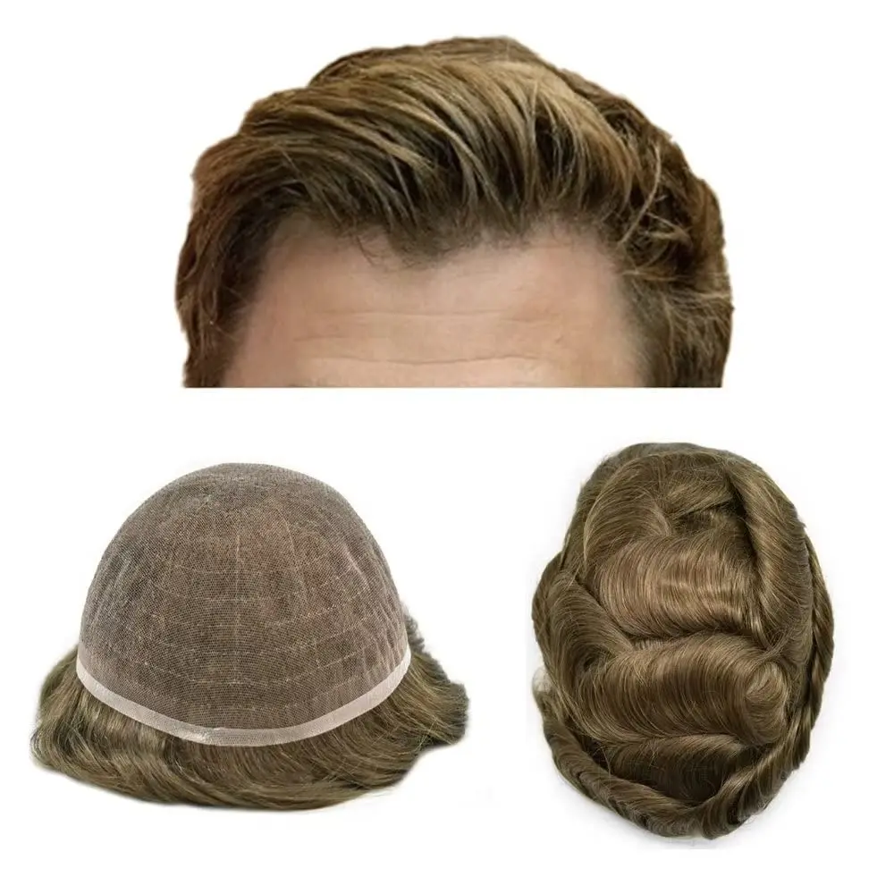 Human Hair Toupee with SOFT THIN Super Swiss Lace - Men's Hair Patch Units - Implant System for Men - 8''X10'' #7 Light Brown
Human Hair Toupee with SOFT THIN Super Swiss Lace - Men's Hair Patch Units - Implant System for Men - 8''X10'' #7 Light Brown