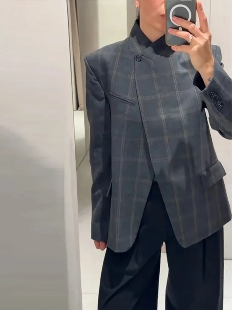 2026 Spring New Lady Elegant Commute Outerwear Vintage Plaid Jacket Women's One Button Front Closure Long Sleeve Casual Coat
2026 Spring New Lady Elegant Commute Outerwear Vintage Plaid Jacket Women's One Button Front Closure Long Sleeve Casual Coat