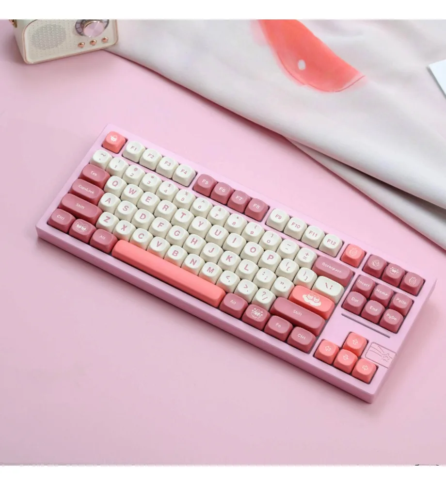 The keycaps feature 126 keys made of PBT material and MOA advanced dye-sublimation technology compatible with various
The keycaps feature 126 keys made of PBT material and MOA advanced dye-sublimation technology compatible with various