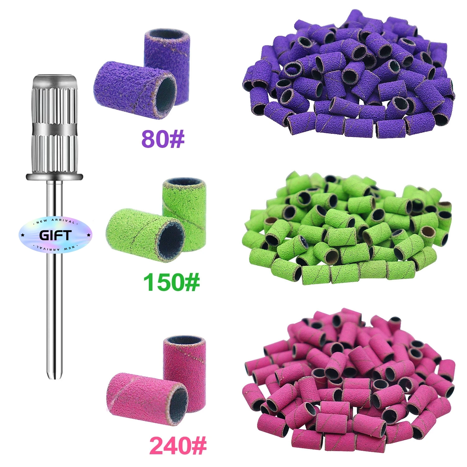 Sanding Bands for Manicure Nail Art Tools Professional Nail Drill Bits 3 Size Coarse Fine Drill Bits for Nails Set 80#150#240#
Sanding Bands for Manicure Nail Art Tools Professional Nail Drill Bits 3 Size Coarse Fine Drill Bits for Nails Set 80#150#240#