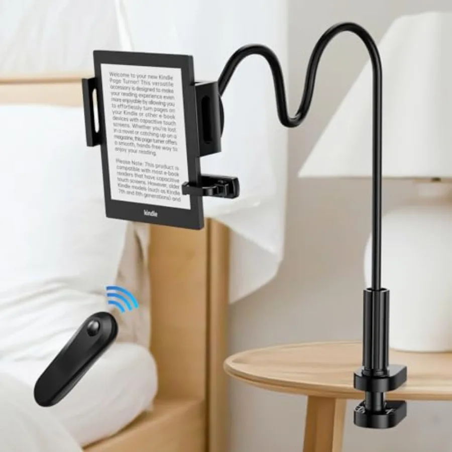 Kindle Holder with Remote Page Turner, Kindle Stand for Bed Reading, No Text Blocked 6mm Clip, No Margin Adjustments, Whisper-Q
Kindle Holder with Remote Page Turner, Kindle Stand for Bed Reading, No Text Blocked 6mm Clip, No Margin Adjustments, Whisper-Q