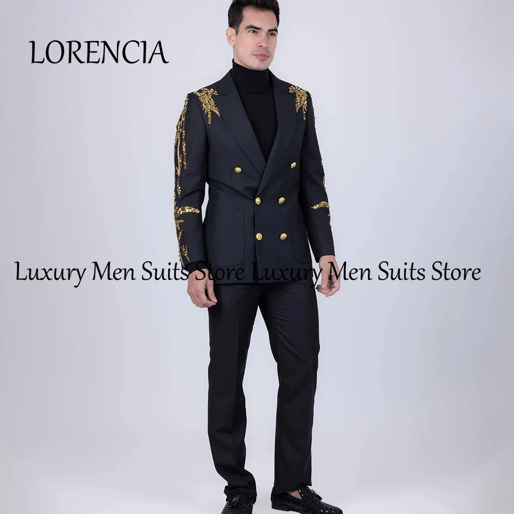 Glitter Sequin Applique Male Suit 2 Pieces Wedding Groom Outfits with Pockets Customized Formal Blazer Pants robe mariage femme
Glitter Sequin Applique Male Suit 2 Pieces Wedding Groom Outfits with Pockets Customized Formal Blazer Pants robe mariage femme