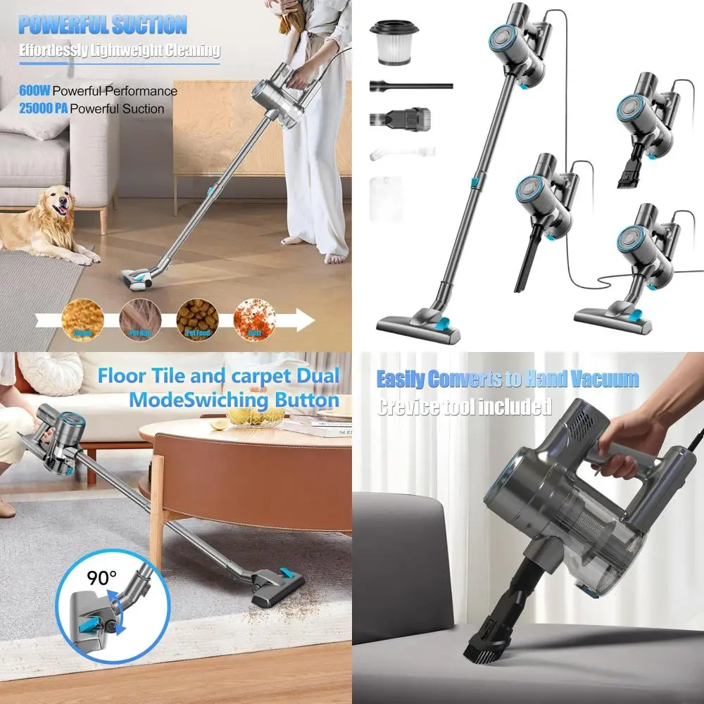 Мощный пылесос 2-в-1 с силой всасывания 25 кПа и контейнером для пыли объемом 1,2 л для уборки шерсти животных, ковров и твердых полов (голубой)
Мощный пылесос 2-в-1 с силой всасывания 25 кПа и контейнером для пыли объемом 1,2 л для уборки шерсти животных, ковров и твердых полов (голубой)