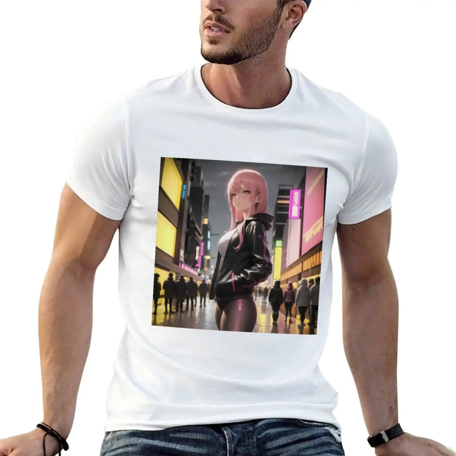 Pretty Skinny Pink Haired Anime Girl In The City After Rain T-Shirt man t shirts cotton t shirts for man cotton soft T-Shirt
Pretty Skinny Pink Haired Anime Girl In The City After Rain T-Shirt man t shirts cotton t shirts for man cotton soft T-Shirt