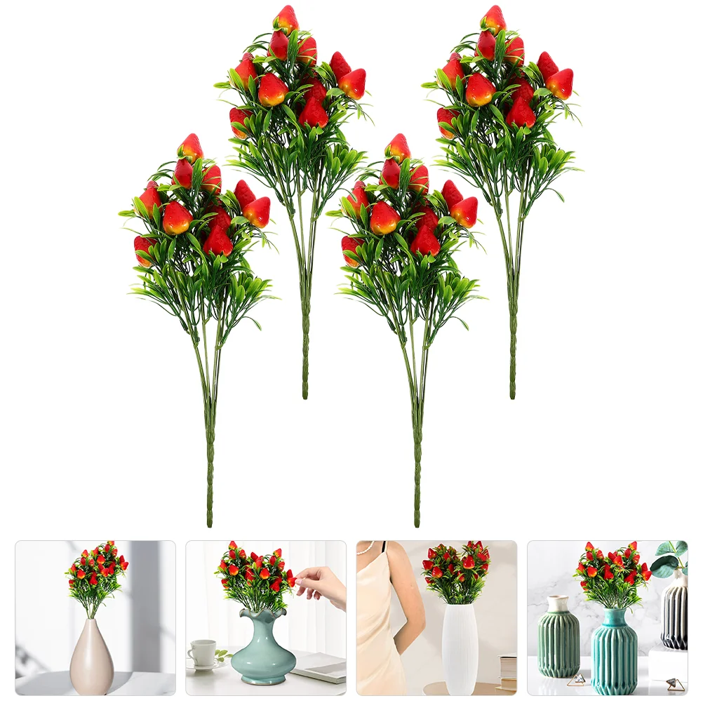 4 Pcs Simulation Strawberry Bouquet Fake Decor Floral Ornament Berries Outdoor Artificial Stem Pvc Plastic Branch Office
4 Pcs Simulation Strawberry Bouquet Fake Decor Floral Ornament Berries Outdoor Artificial Stem Pvc Plastic Branch Office