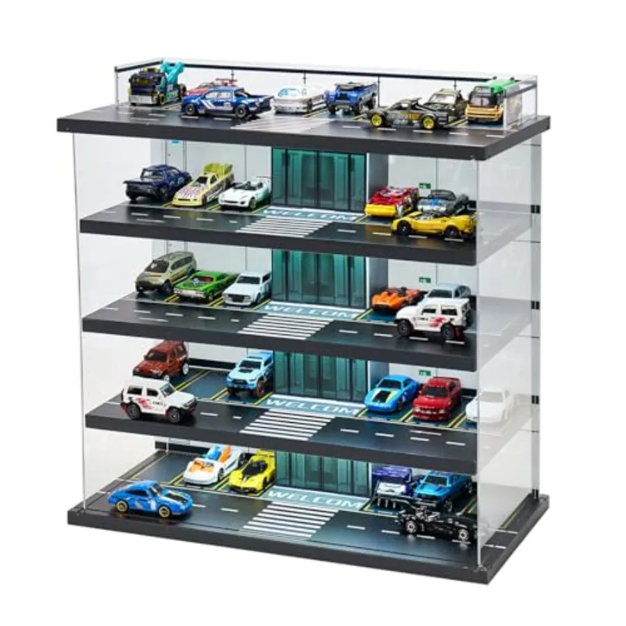 Display Case for Hot Wheels Garage Matchbox Cars: Acrylic Black 5-Level LED-Lit Storage Holds 75 x 1/64 Scale Diecast Cars
Display Case for Hot Wheels Garage Matchbox Cars: Acrylic Black 5-Level LED-Lit Storage Holds 75 x 1/64 Scale Diecast Cars