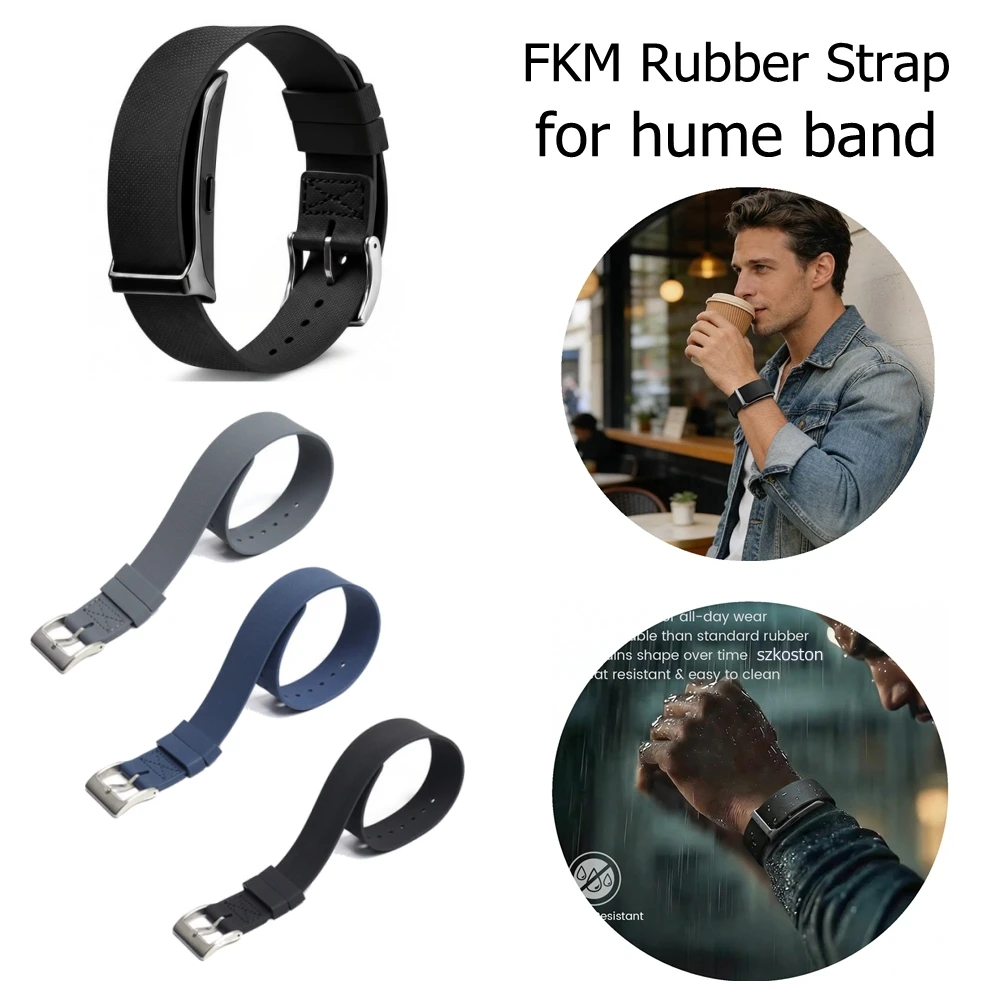 For Hume Band Replacement Strap FKM Rubber Loop Strap Hume Health Watch Band Waterproof Adjustable Fluororubber Rubber Wristband
For Hume Band Replacement Strap FKM Rubber Loop Strap Hume Health Watch Band Waterproof Adjustable Fluororubber Rubber Wristband