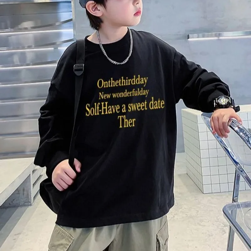 Letter Print Streetwear Cotton Pullover Kids Boy Clothes Outdoor Children Year Old 2025 New Children's Clothing Long Sleeve Tee
Letter Print Streetwear Cotton Pullover Kids Boy Clothes Outdoor Children Year Old 2025 New Children's Clothing Long Sleeve Tee
