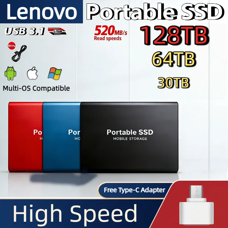 Портативный SSD-накопитель Lenovo T5 2 ТБ/4 ТБ, оригинальный внешний мини-накопитель USB 3.1, высокоскоростной твердотельный накопитель большой емкости, флеш-диск
Портативный SSD-накопитель Lenovo T5 2 ТБ/4 ТБ, оригинальный внешний мини-накопитель USB 3.1, высокоскоростной твердотельный накопитель большой емкости, флеш-диск