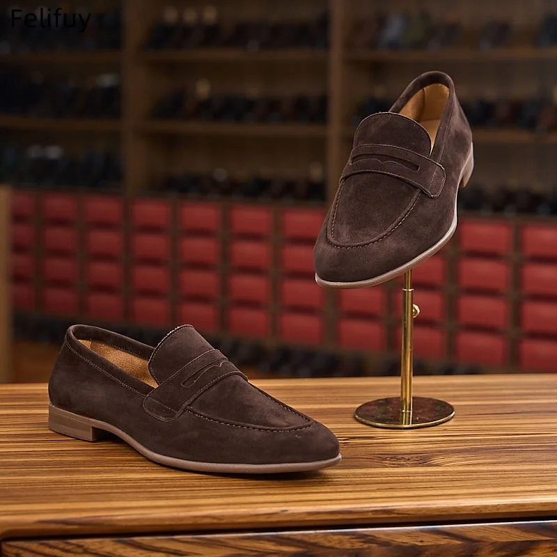 New Classic Cow Suede Loafers Men Casual Shoes Luxury Real Leather Mens Breathable Slip on Driving Shoes Cow Leather Moccasins
New Classic Cow Suede Loafers Men Casual Shoes Luxury Real Leather Mens Breathable Slip on Driving Shoes Cow Leather Moccasins