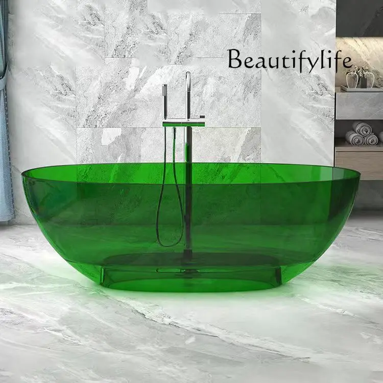Transparent bathtub Household color resin crystal bathtub Hotel independent integrated double bathtub
Transparent bathtub Household color resin crystal bathtub Hotel independent integrated double bathtub