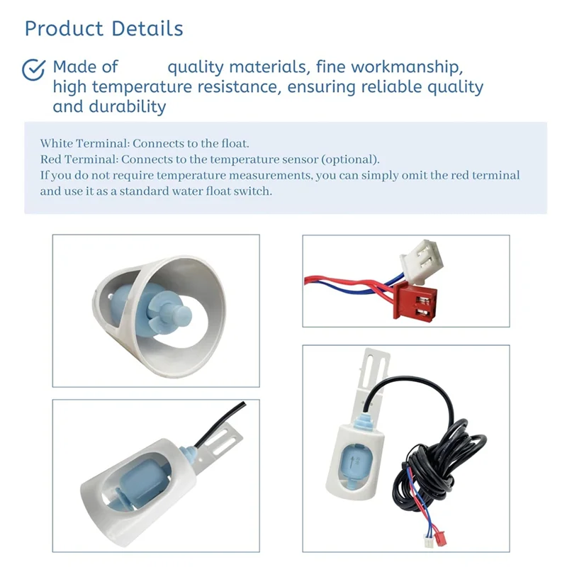 【Home-Accessories】2 In 1 Ice Maker Water Float Switch With Temperature Sensor For Commercial Ice Maker Cotlin Etc Ice Makers 
【Home-Accessories】2 In 1 Ice Maker Water Float Switch With Temperature Sensor For Commercial Ice Maker Cotlin Etc Ice Makers