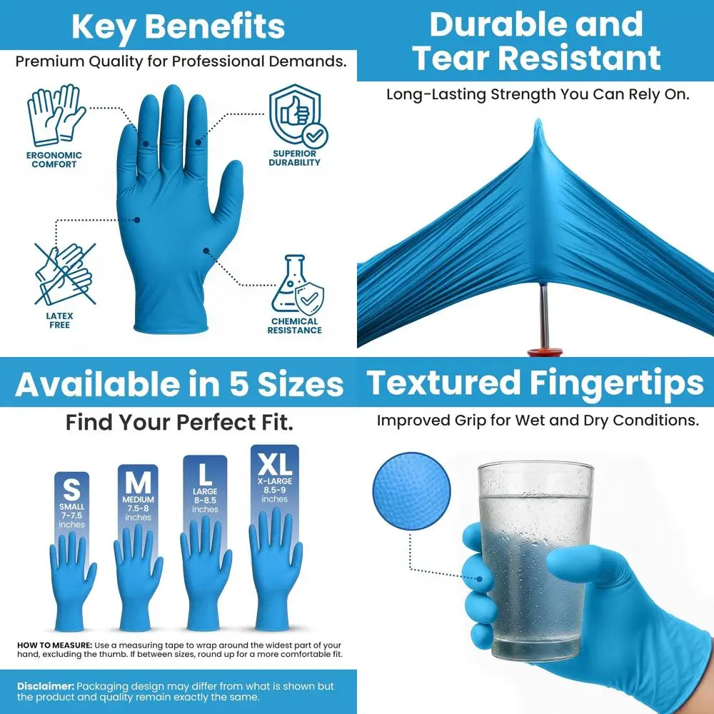 1000 штук одноразовых виниловых перчаток увеличенного размера - без латекса, без пудры, универсальные для дома, медицины и лабораторий
1000 штук одноразовых виниловых перчаток увеличенного размера - без латекса, без пудры, универсальные для дома, медицины и лабораторий