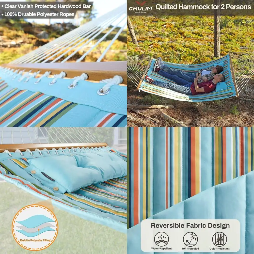 Двойной стеганый тканевый гамак с распорвателями и подушкой, грузоподъемность 450 фунтов, гамак для патио на открытом воздухе на 2 человека
Двойной стеганый тканевый гамак с распорвателями и подушкой, грузоподъемность 450 фунтов, гамак для патио на открытом воздухе на 2 человека