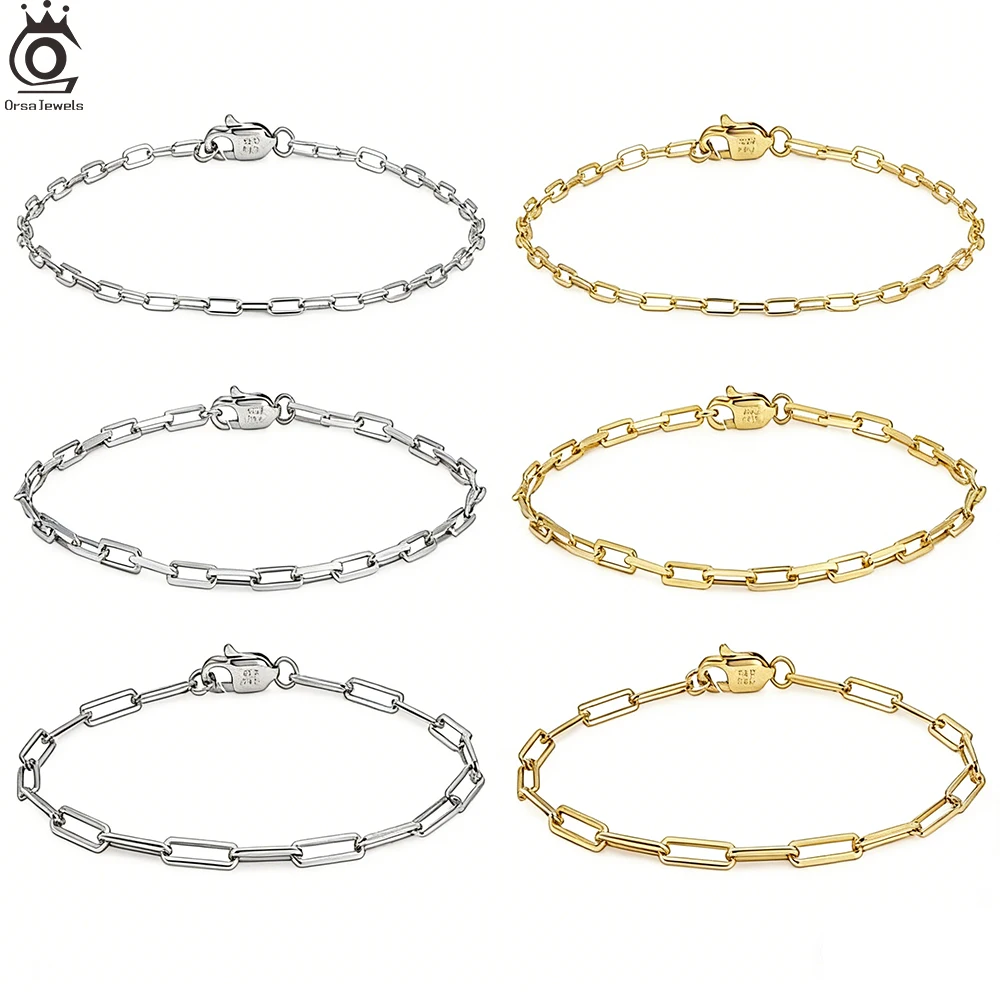 ORSA JEWELS Italian 925 Sterling Silver Paperclip Chain Bracelet for Women Trendy Silver Hand Bracelet Party Jewelry SB218
ORSA JEWELS Italian 925 Sterling Silver Paperclip Chain Bracelet for Women Trendy Silver Hand Bracelet Party Jewelry SB218