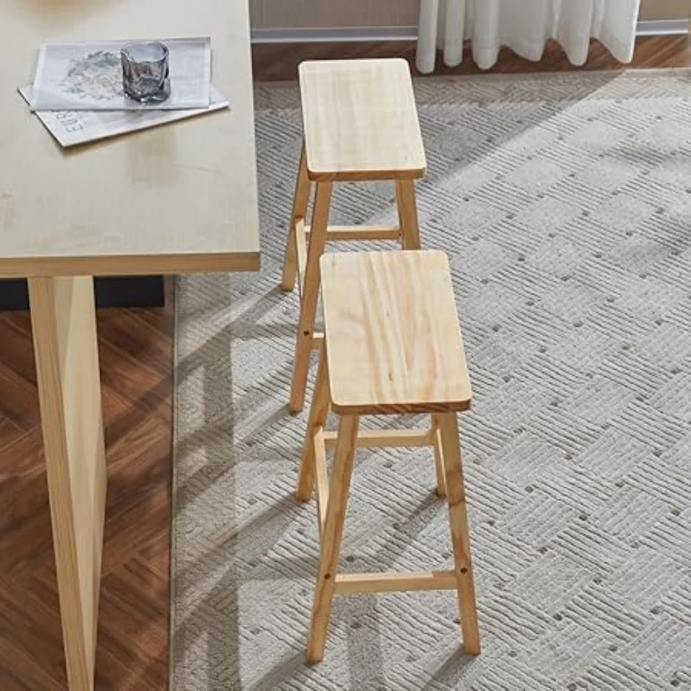 Natural Wood Bar Stool Set o 2 with ootrest, 24" Counter Height Black Bar Stools or Kitchen & Living Room, Rustic Wooden Chair o
Natural Wood Bar Stool Set o 2 with ootrest, 24" Counter Height Black Bar Stools or Kitchen & Living Room, Rustic Wooden Chair o