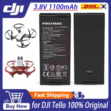For DJI Tello Intelligent Flight Drone Original Battery 3.8V 1100mAh Rechargeable Battery Accessories Replacement Part
For DJI Tello Intelligent Flight Drone Original Battery 3.8V 1100mAh Rechargeable Battery Accessories Replacement Part