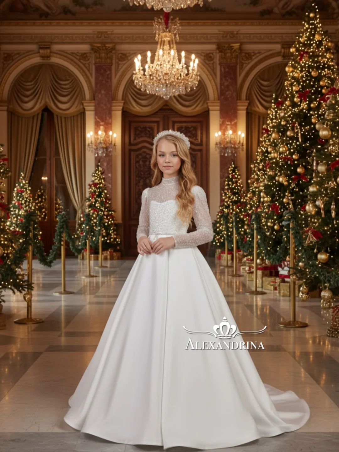 Princess Flower Girl Dress for Wedding High Neck Sequins Floor Lenght Infant Baptism Gowns First Communion Gowns Customized
Princess Flower Girl Dress for Wedding High Neck Sequins Floor Lenght Infant Baptism Gowns First Communion Gowns Customized