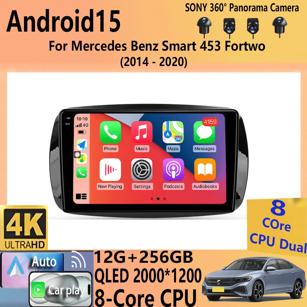 Автомобильный радиоприемник Android 15 Carplay для Mercedes Benz Smart 453 Fortwo 2014 2015 2016-2020 Мультимедийный плеер Навигация GPS Стерео DSP
Автомобильный радиоприемник Android 15 Carplay для Mercedes Benz Smart 453 Fortwo 2014 2015 2016-2020 Мультимедийный плеер Навигация GPS Стерео DSP