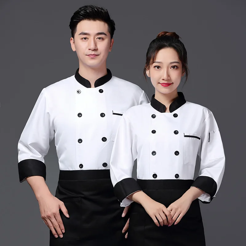 Chef's uniform with long sleeves for autumn and winter, unisex, suitable for pastry bakeries, Western restaurants, hotels, and k
Chef's uniform with long sleeves for autumn and winter, unisex, suitable for pastry bakeries, Western restaurants, hotels, and k