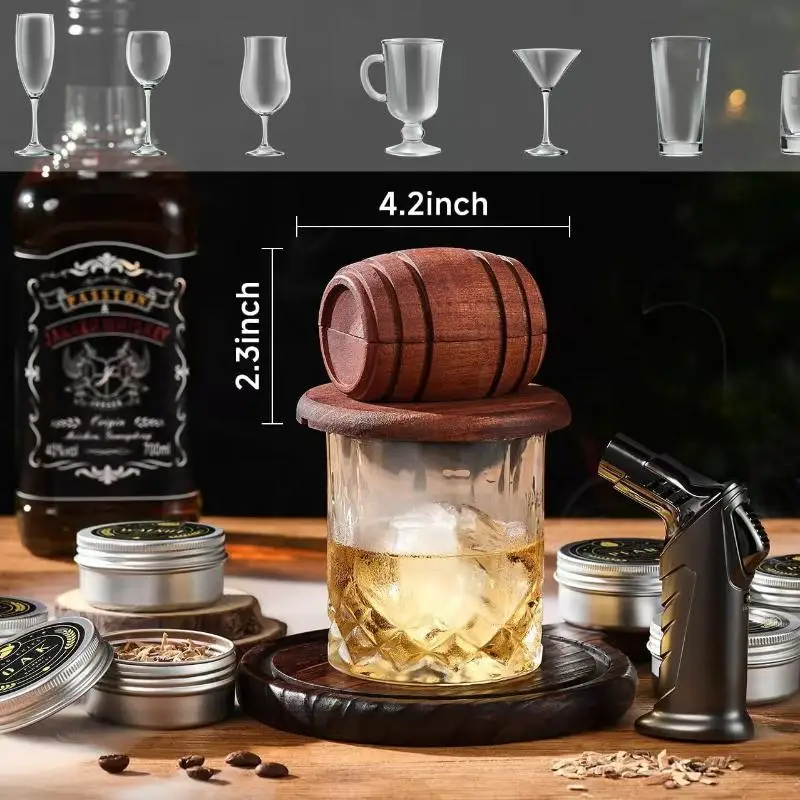 NEW Whiskey Barrel Smoker Set - Bar Cocktail Flavoring Tool With Barrel & Filter, Smoking Infuser For Drink Enhancement
NEW Whiskey Barrel Smoker Set - Bar Cocktail Flavoring Tool With Barrel & Filter, Smoking Infuser For Drink Enhancement