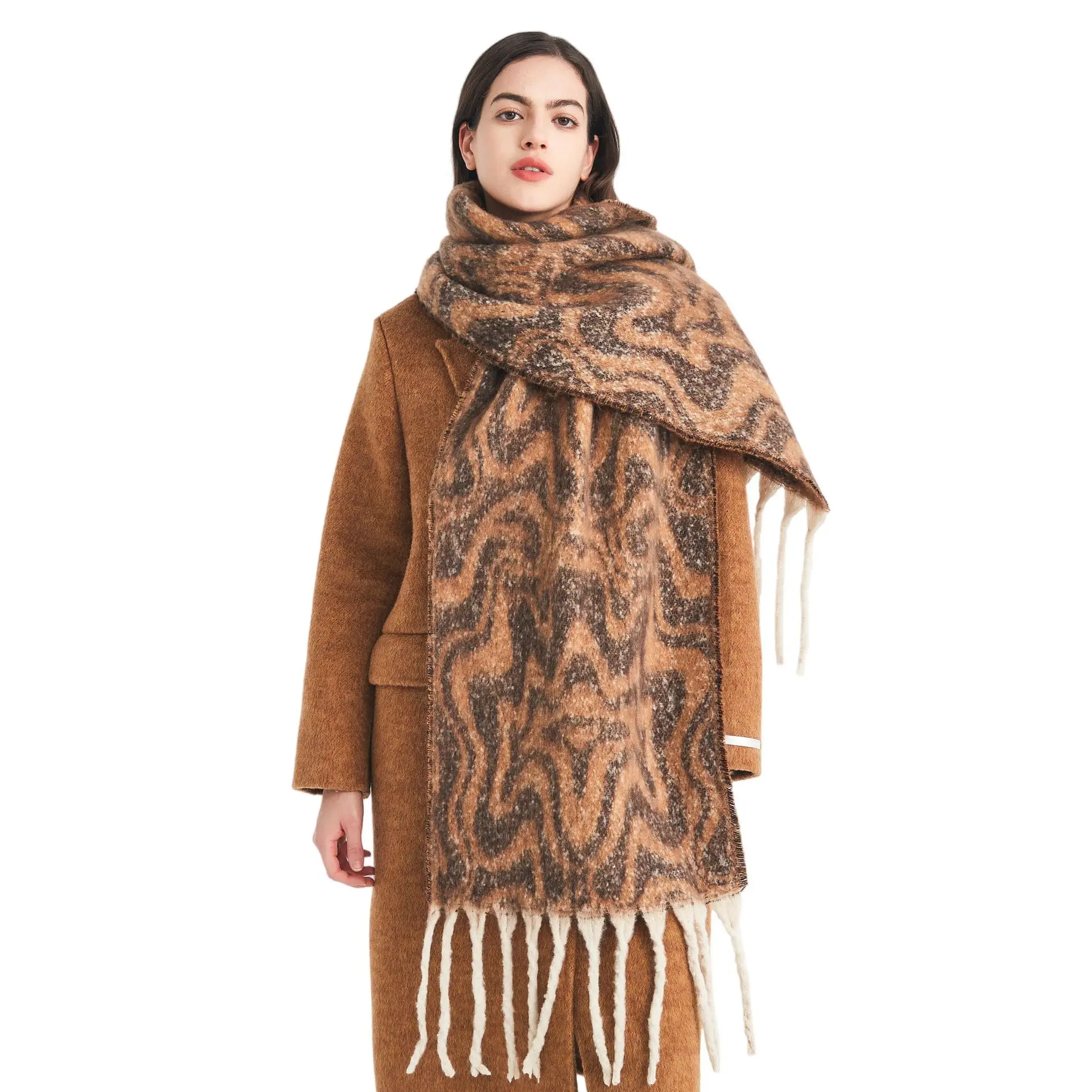 Женский зимний вязаный длинный шарф в стиле ретро, женский повседневный полосатый жаккардовый теплый шарф с кисточками, Mujer, платок, толстая шаль с запахом
Женский зимний вязаный длинный шарф в стиле ретро, женский повседневный полосатый жаккардовый теплый шарф с кисточками, Mujer, платок, толстая шаль с запахом