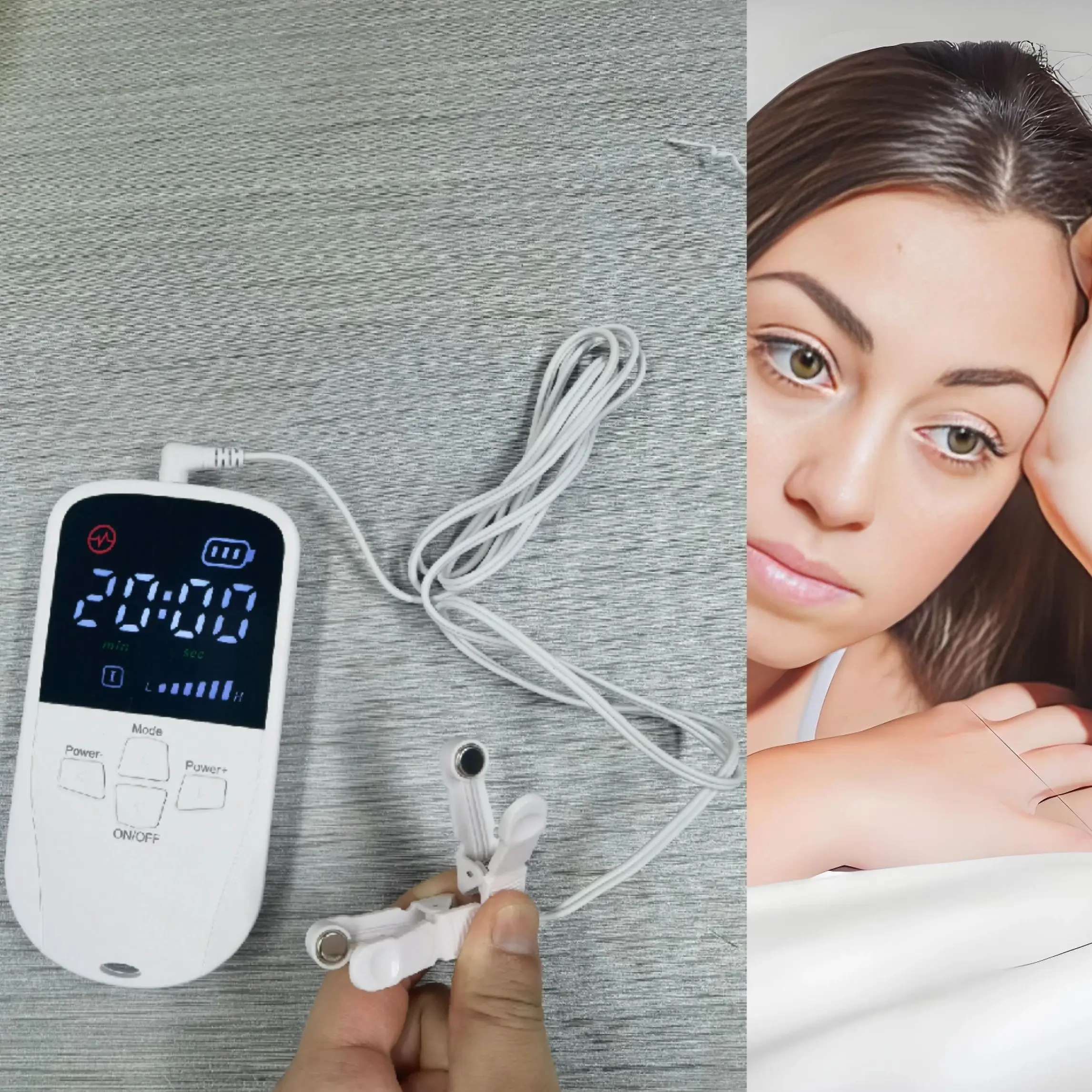 Перезаряжаемое портативное устройство CES с электрическим импульсным зажимом для ушей для снятия головной боли и мигрени
Перезаряжаемое портативное устройство CES с электрическим импульсным зажимом для ушей для снятия головной боли и мигрени