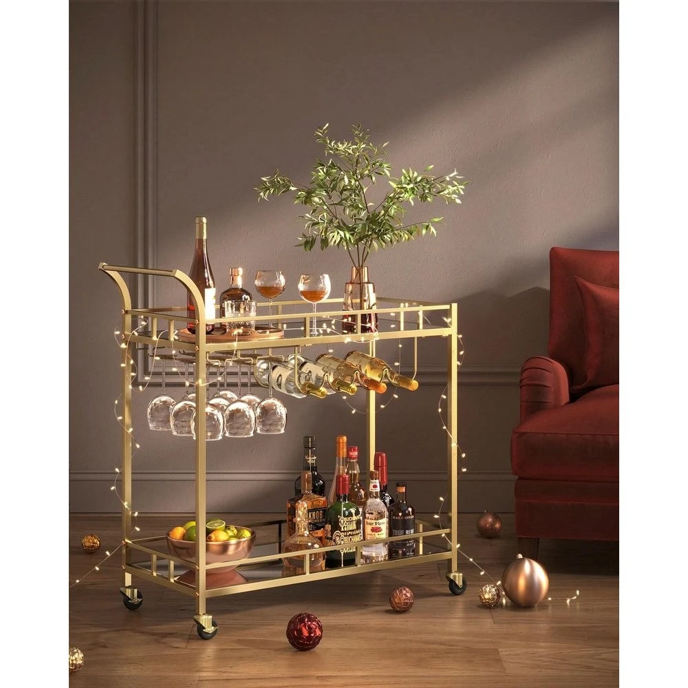 Bar Cart , Home Bar Serving Cart, Wine Cart With 2 Mirrored Shelves, Wine Holders, Glass Holders, For Kitchen, Dining Room
Bar Cart , Home Bar Serving Cart, Wine Cart With 2 Mirrored Shelves, Wine Holders, Glass Holders, For Kitchen, Dining Room