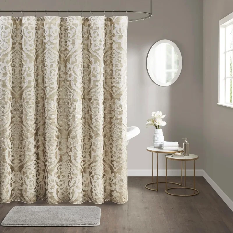 Odette Fabric Shower Curtain Luxe Textured Jacquard, Damask Medallion Machine Washable Modern Home Bathroom Decor
Odette Fabric Shower Curtain Luxe Textured Jacquard, Damask Medallion Machine Washable Modern Home Bathroom Decor