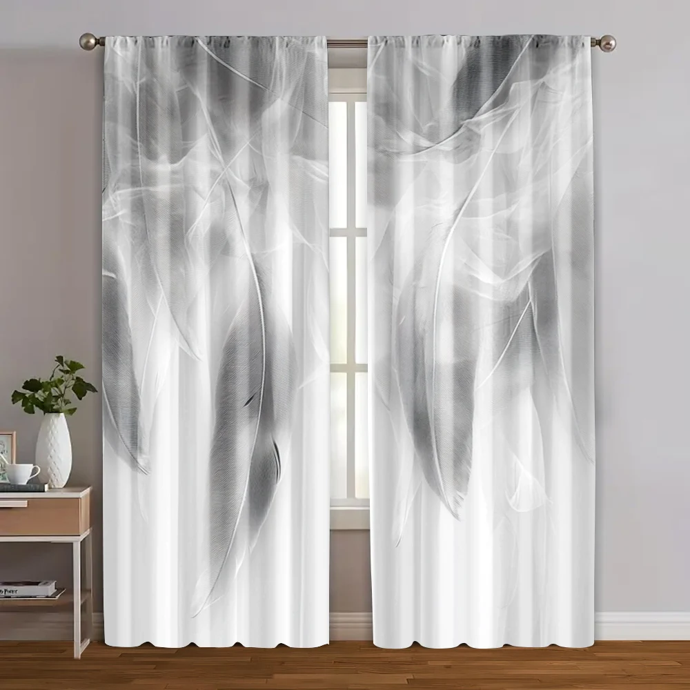 2pcs, Creative Curtains 2D print Gray & White Feather Print Polyester (without rod) Decorations For Home Perfect for Living
2pcs, Creative Curtains 2D print Gray & White Feather Print Polyester (without rod) Decorations For Home Perfect for Living