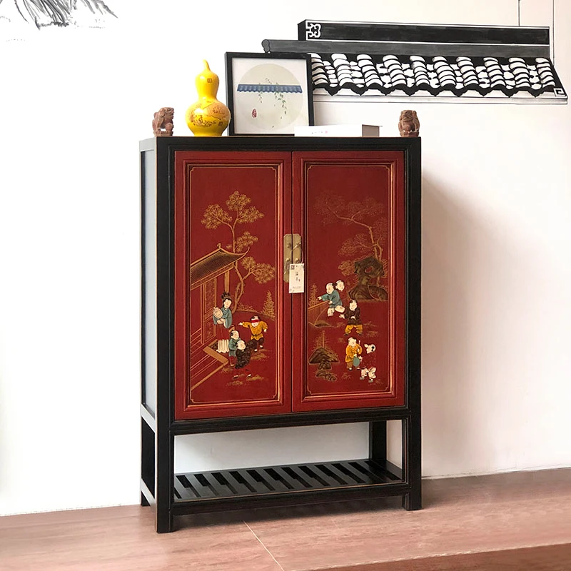 Modern new Chinese style antique solid wood painted entry shoe cabinet shoe rack simple hand-painted entrance hall wine cabinet
Modern new Chinese style antique solid wood painted entry shoe cabinet shoe rack simple hand-painted entrance hall wine cabinet