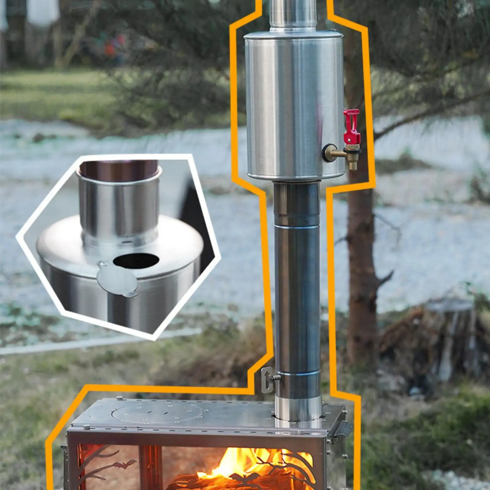 Camping Tent Stove Water Tank Efficient Heating Sturdy Professional Practical Premium for 70mm Chimney Accessory Stainless Steel
Camping Tent Stove Water Tank Efficient Heating Sturdy Professional Practical Premium for 70mm Chimney Accessory Stainless Steel