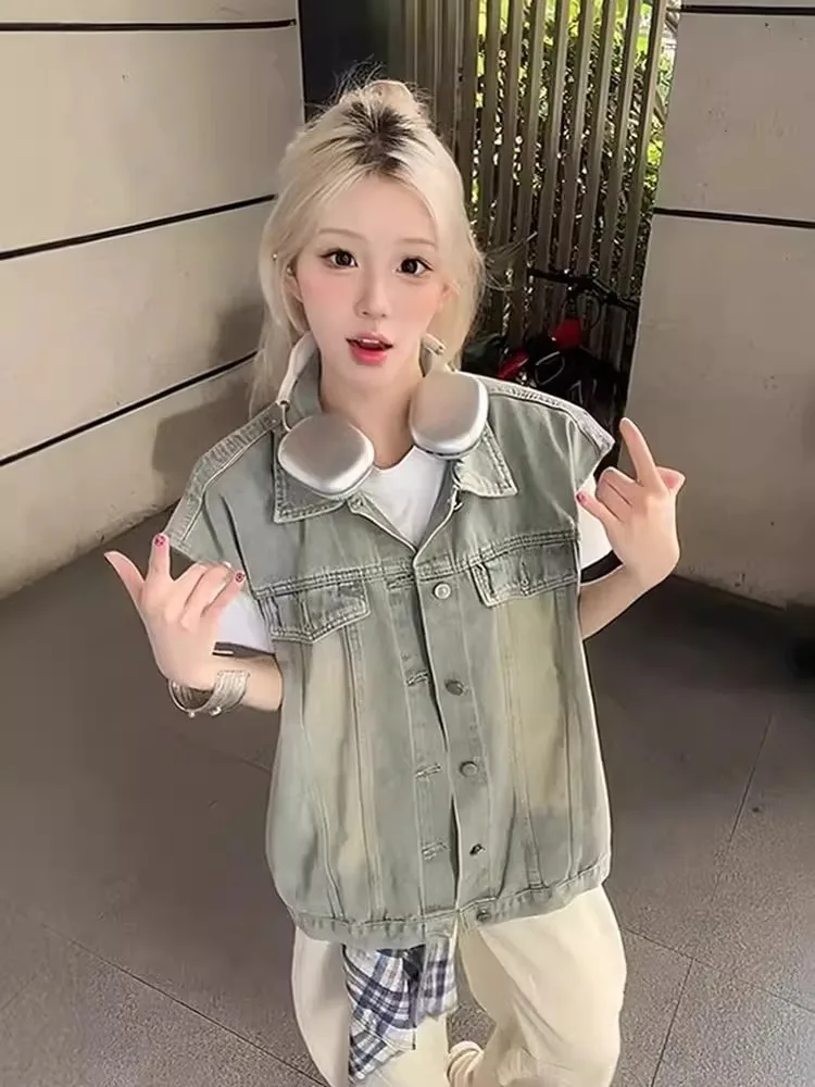 Retro American Waed Denim Jaet ex Summer Trendy Svel Biker High Quali Versatile Top for Couples Breathable
Retro American Waed Denim Jaet ex Summer Trendy Svel Biker High Quali Versatile Top for Couples Breathable
