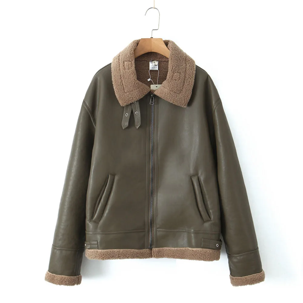 Autumn 2024 new women's fashion, leisure, joker, slim, loose, thickened lambswool leather jacket and leather coat.
Autumn 2024 new women's fashion, leisure, joker, slim, loose, thickened lambswool leather jacket and leather coat.