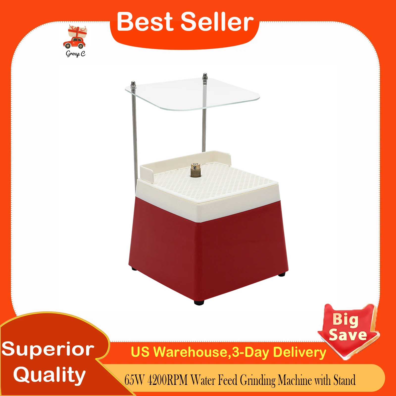 Diamond Glass Grinder, 65W 4200RPM Water Feed Grinding Machine with Stand, Stained Glass Grinder Tool for Craft, 110V
Diamond Glass Grinder, 65W 4200RPM Water Feed Grinding Machine with Stand, Stained Glass Grinder Tool for Craft, 110V