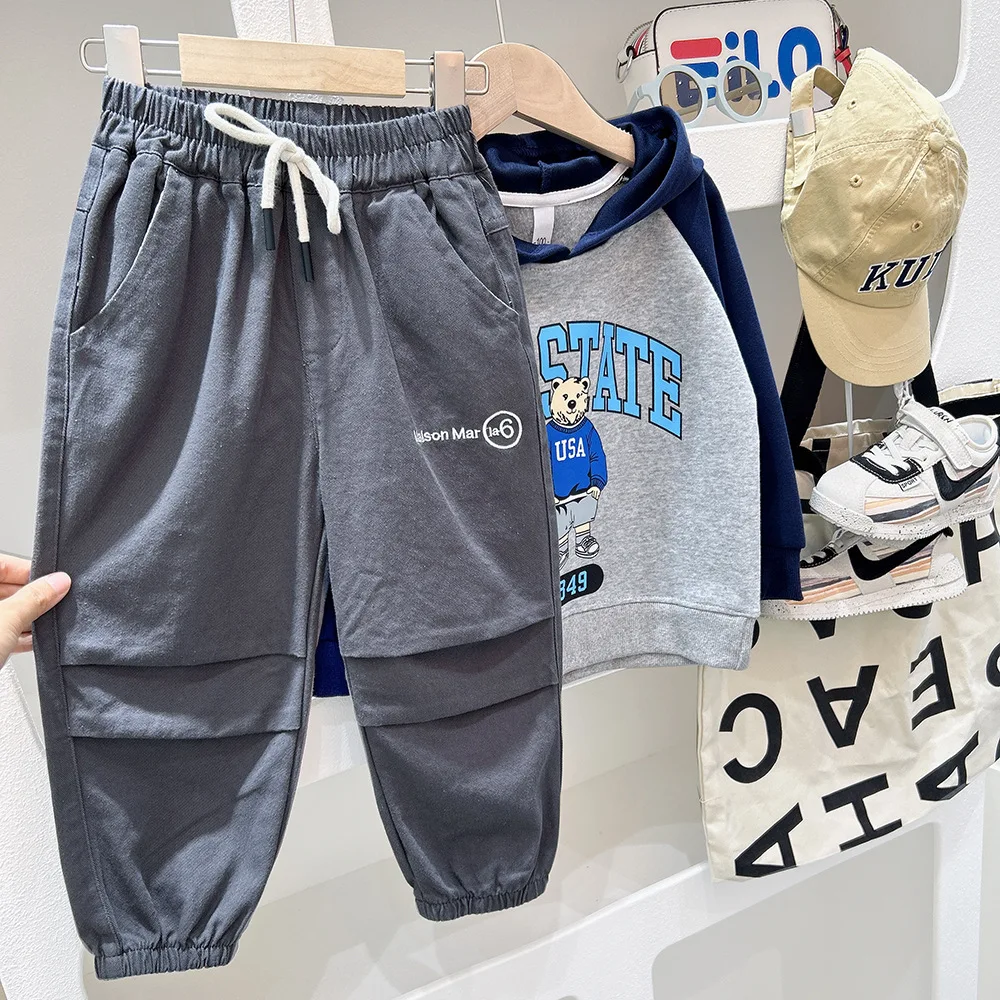 Students Boy Cargo Pants Spring Autumn Drawstring Elastic Pockets Cotton Children Boys Jogger Pants Loose Exterior Kid Boy Pants
Students Boy Cargo Pants Spring Autumn Drawstring Elastic Pockets Cotton Children Boys Jogger Pants Loose Exterior Kid Boy Pants