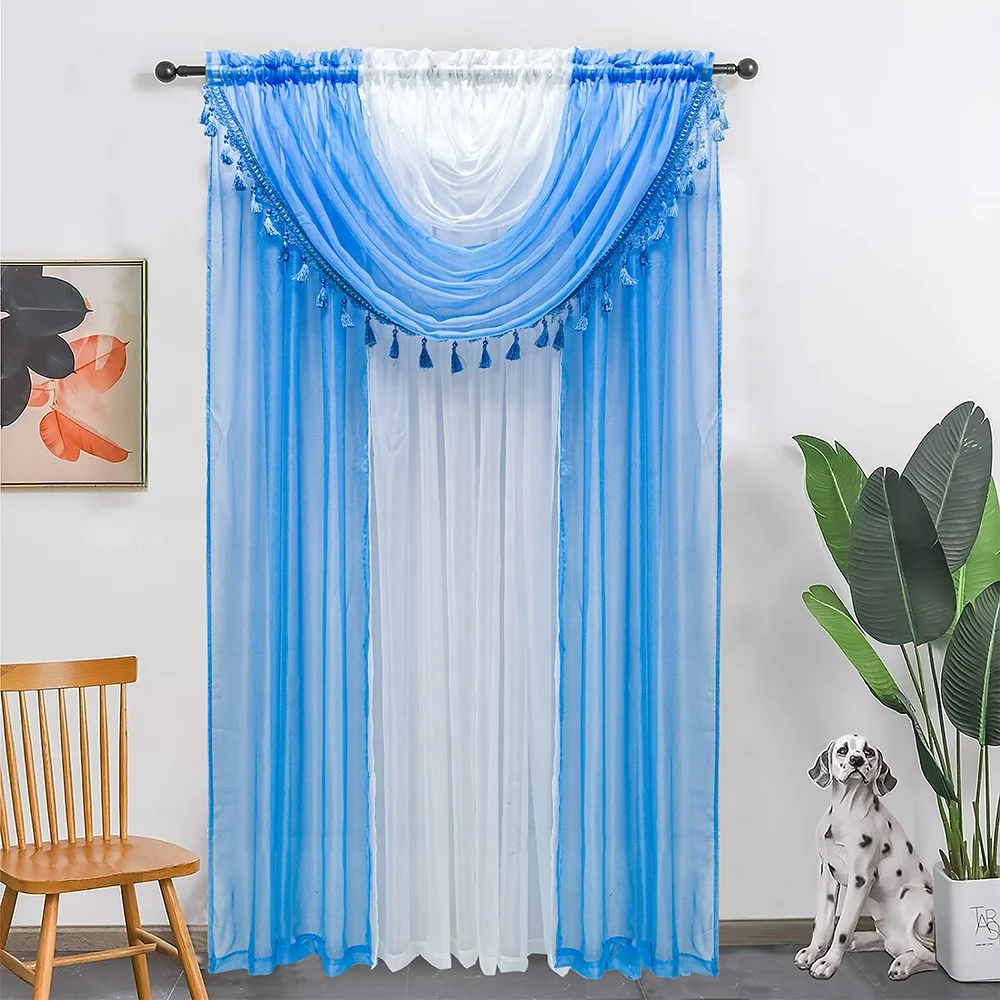 Modern Cheap Voile Sheer Scarf Curtains for windows Solid Home Room Slight Shading Semi Blackout Privacy Tulle Curtain Designs
Modern Cheap Voile Sheer Scarf Curtains for windows Solid Home Room Slight Shading Semi Blackout Privacy Tulle Curtain Designs